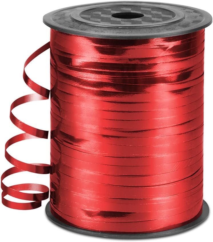 HimBen 500 Yards Curling Ribbon for Gift Wrapping, 3/16" Balloon String for Christmas Valentine Birthday Wedding Party Festival Decoration, Crafts, Flower Bouquet(Metallic Red) - Image 1